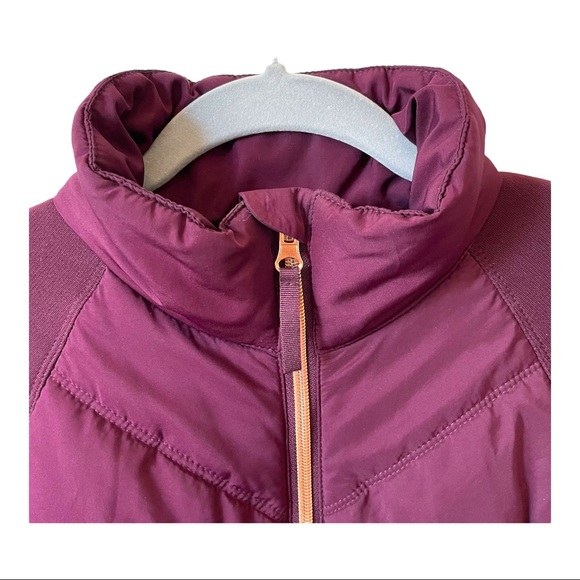 RARE FILA SPORT Athletic Purple Midi Semi-Puffer Fleece-lined Zip-Up Jacket - Picture 3 of 14